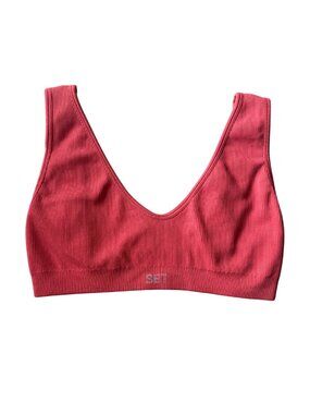 SET Active Sculptflex Sports Bra – Orange Ribbed – Like New Condition, Size M